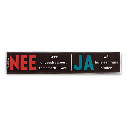 No Yes metal sticker mailbox Aluminium print (Netherlands)