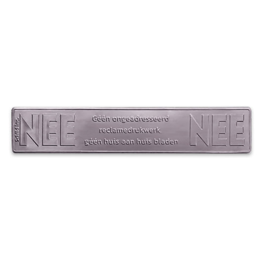 No No metal sticker mailbox Aluminum shine (Netherlands).