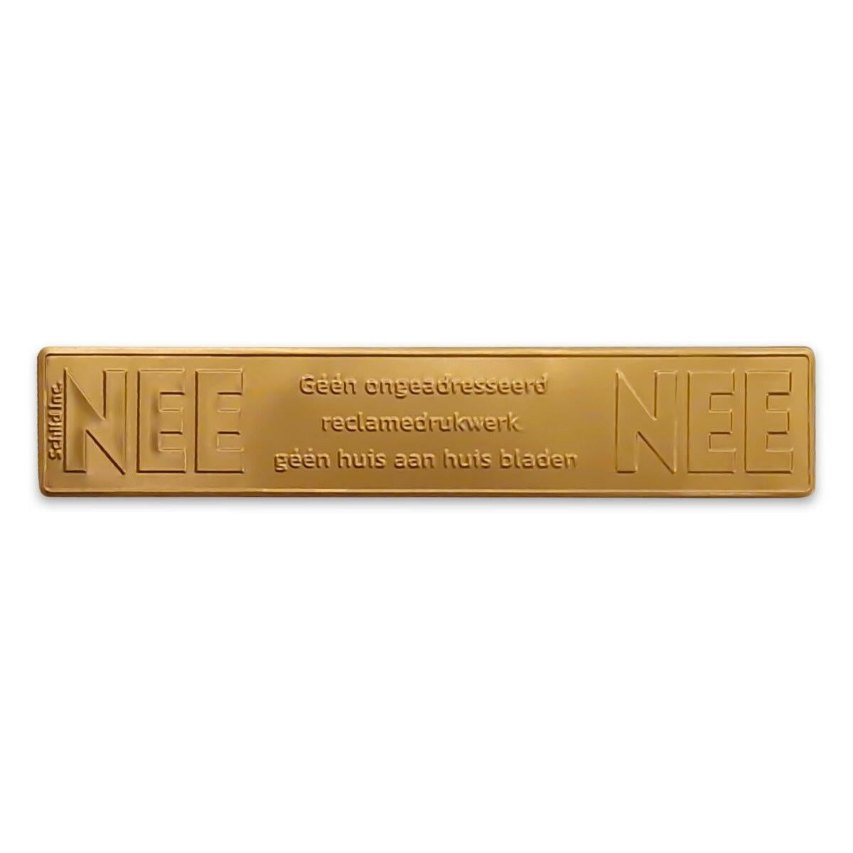 No No metal sticker mailbox Brass shine (Netherlands).