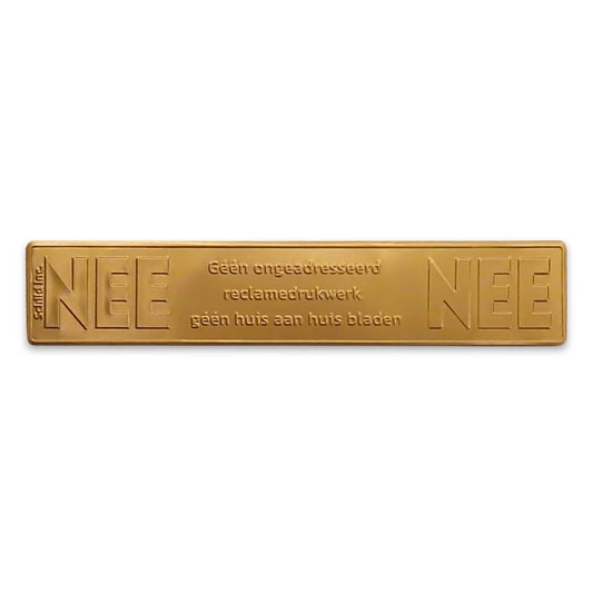 No No metal sticker mailbox Brass shine (Netherlands).