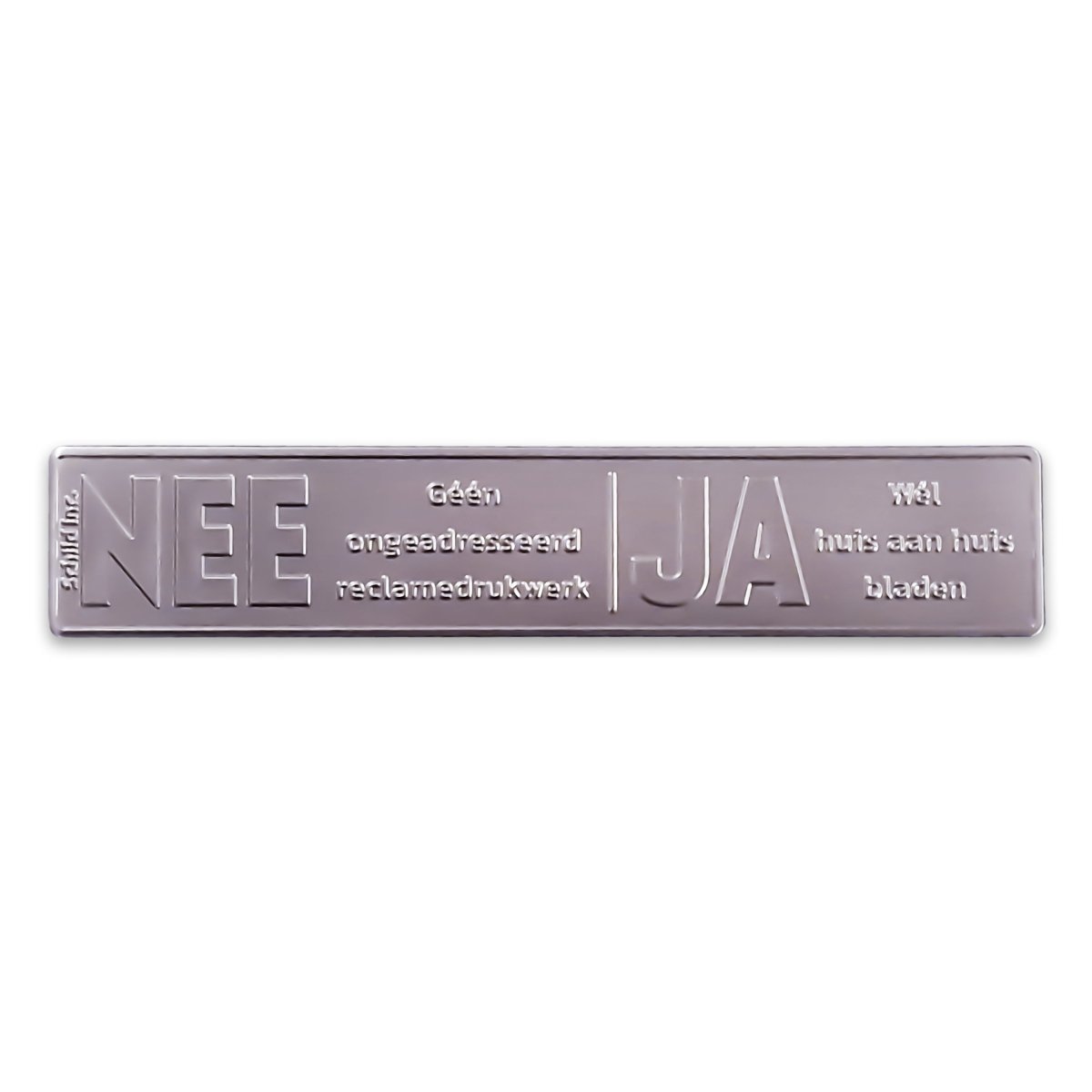 No Yes metal sticker mailbox Aluminium shine (Netherlands).
