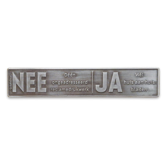 No Yes metal sticker mailbox Tin vintage (Netherlands).