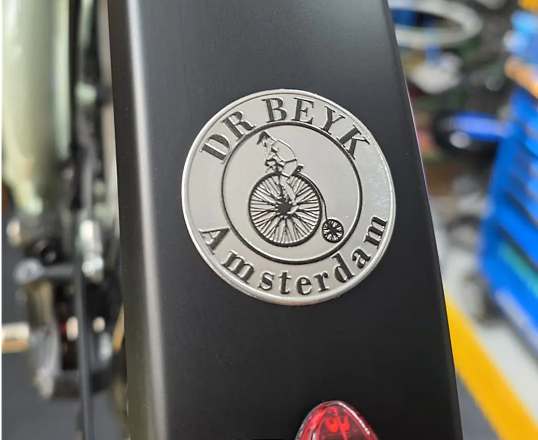 Bike Splashboards Circle 45mm Diameter Metal Labels.