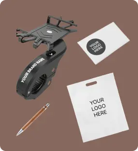 E-bike Pack Basic: porta smartphone, penna, borsa e busta con il tuo logo