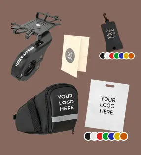 E-bike Pack Premium: porta smartphone, borsa sottosella, pochette, borsa e cartellina con il tuo logo
