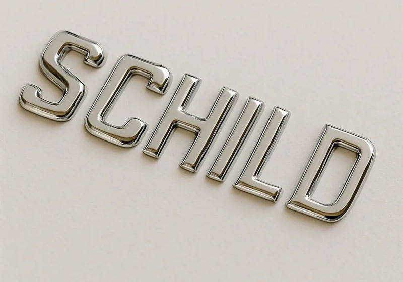 Chrome lettering doming label