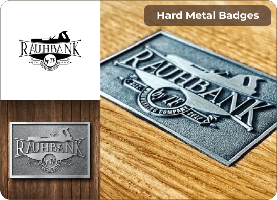 Mockup eines harten Metallabzeichens, 3 mm