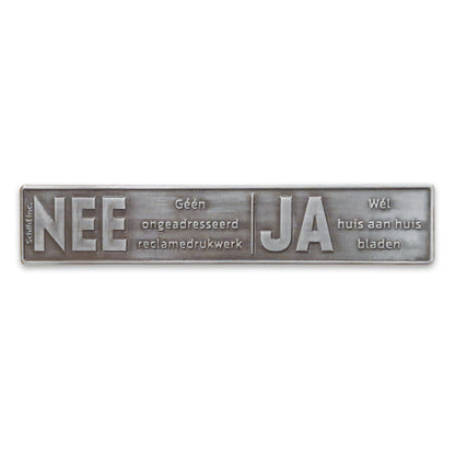 Nee Ja metalen sticker brievenbus Tin vintage (Nederland)