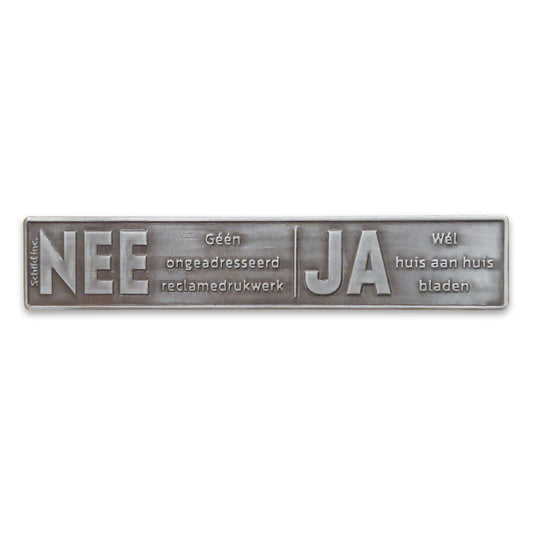 Nee Ja metalen sticker brievenbus Blik vintage (Nederland)