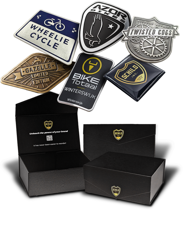 Musterpaket Fahrradetiketten: Premium, Doming & Basic