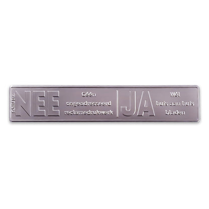 Non Oui autocollant métal boîte aux lettres Aluminium brillant (Pays-Bas)