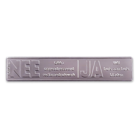 Nee Ja metalen sticker brievenbus Aluminium glans (Nederland)