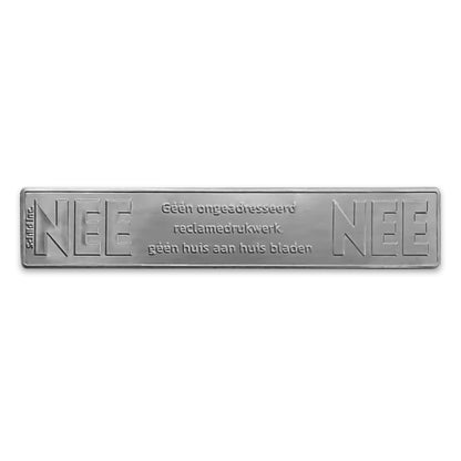 Nee Nee Metalen Sticker voor Brievenbus Tin glanzend  (Nederland)