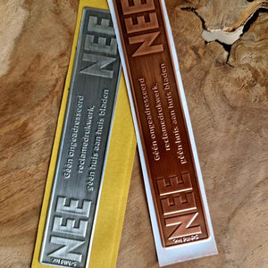 No No metal sticker mailbox Copper print (Netherlands).