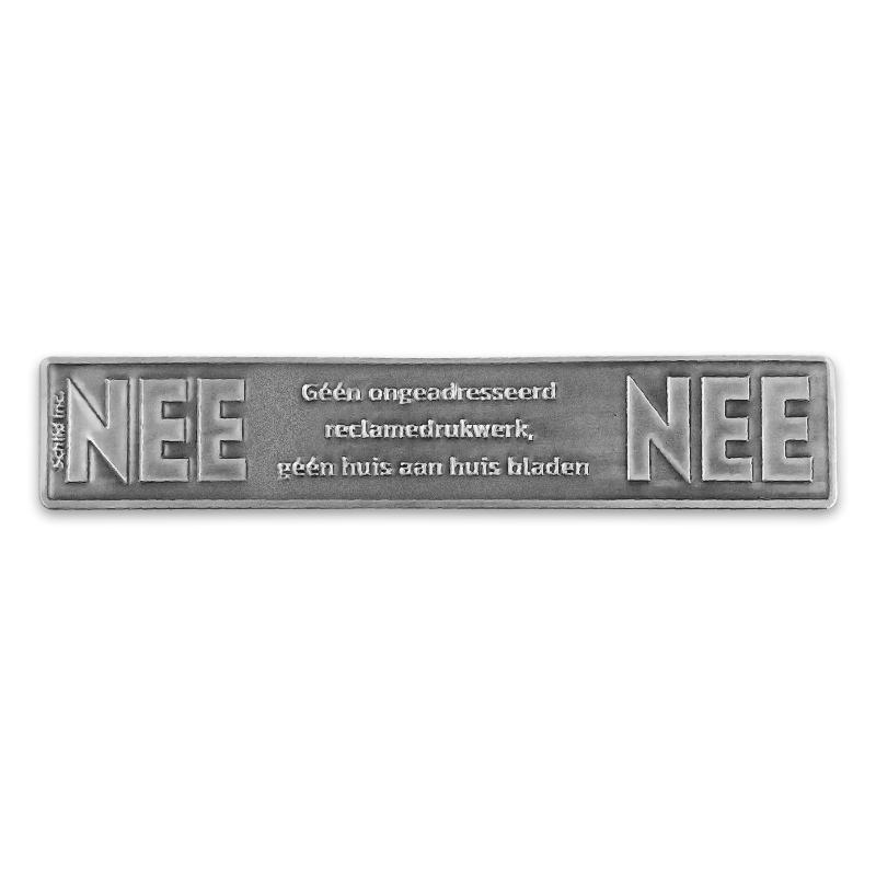 No Mailbox No No Mailbox Sticker Tin Vintage | Dutch Metal Label by Schild Inc.