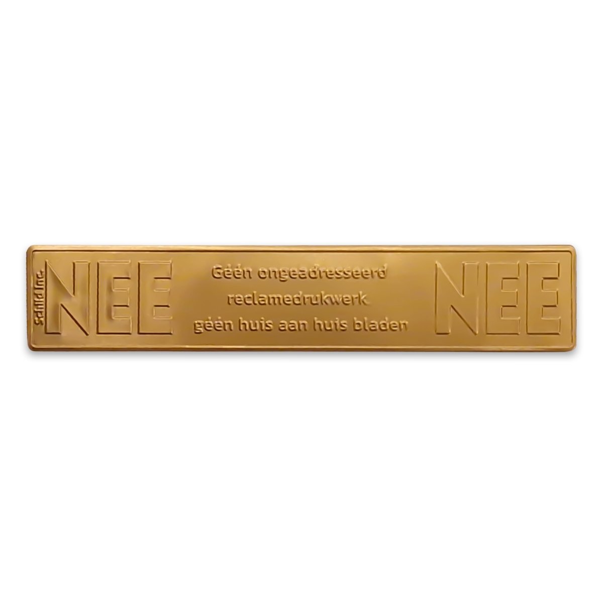 No No metal sticker mailbox Brass shine (Netherlands) - Schild Inc