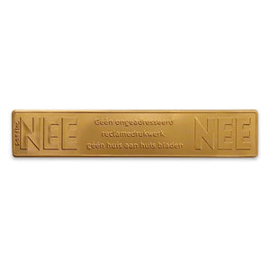 No No metal sticker mailbox Brass shine (Netherlands).