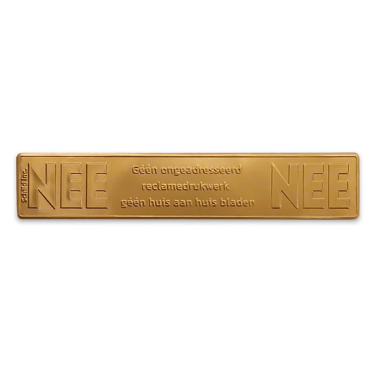 No No metal sticker mailbox Brass shine (Netherlands) - Schild Inc