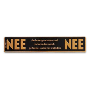No No metal sticker mailbox Copper print (Netherlands).