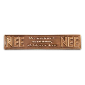 No No metal sticker mailbox copper vintage (Netherlands).